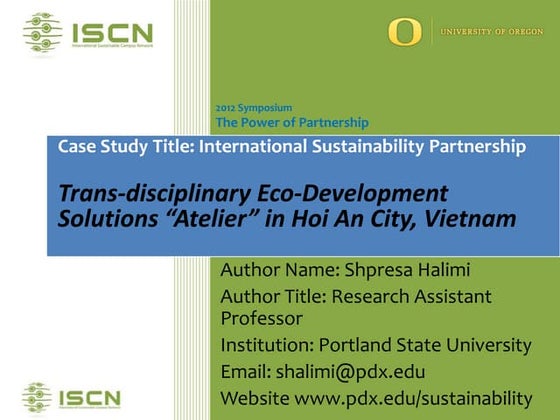 2012 ISCN Symposium - ISCN Case Study Portland State University