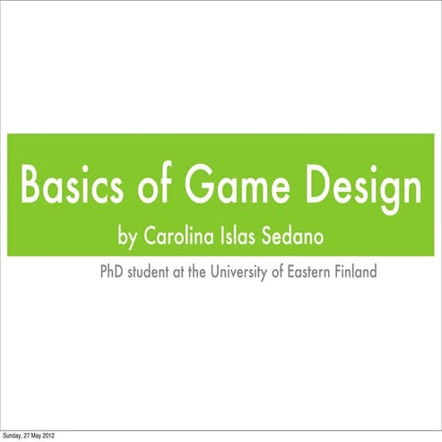 2012 JTEL - Workshop: Basics of Game Design 