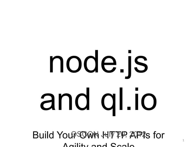 OSCON 2012: ql.io and Node.js