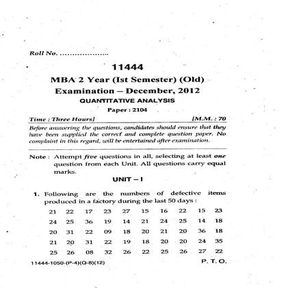 Organisational Behaviour MBA Question Paper | PDF