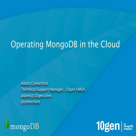 Operating MongoDB in the Cloud
