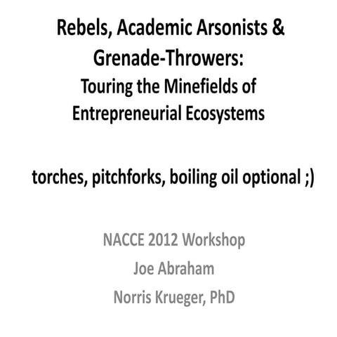 Entrepreneurial ecosystem markers -slides