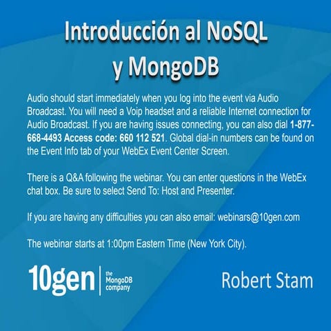 Introducción a NoSQL y MongoDB Webinar