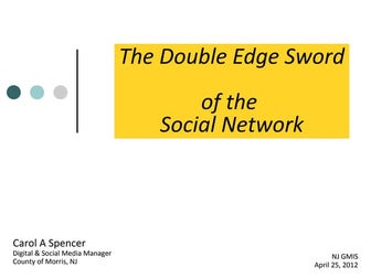 2012: NJ GMIS: The Double Edge Sword of the Social Network