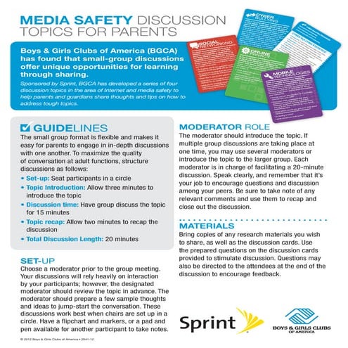2012 Social Media Parent Discussion Card