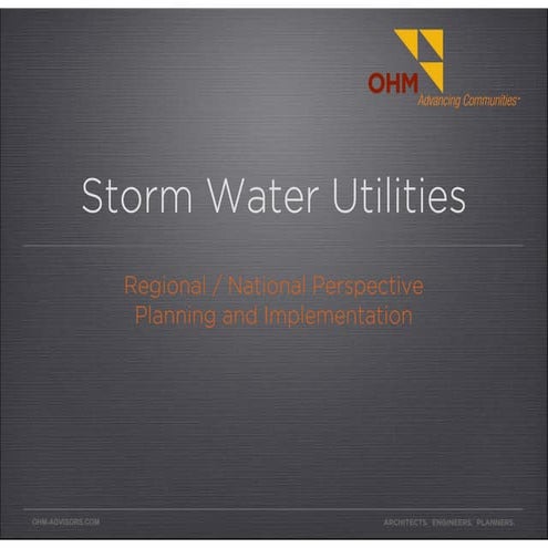 Stormwater Utilities: A regional and national perspective on planning and imp...