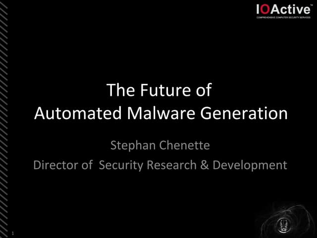 The Future of Automated Malware Generation