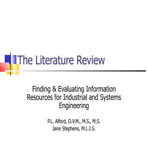 2012 the literature review_industrial_systemsengineering