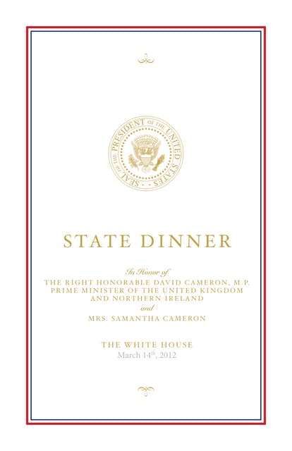 Menu: 2012 UK State Dinner