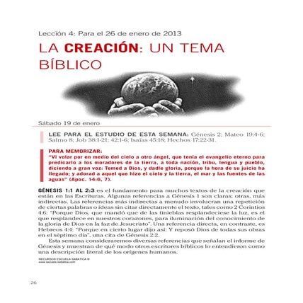 Leccion 04 - La creacion: un tema biblico