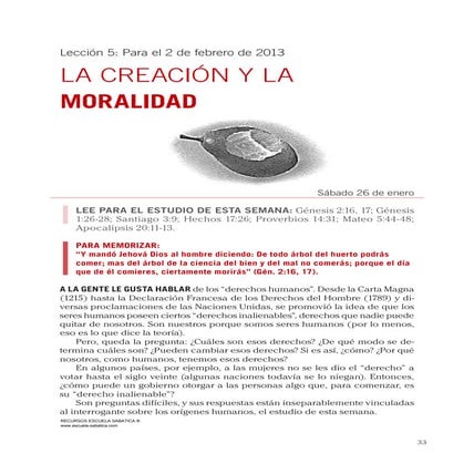Leccion 05 - La creacion y la moralidad