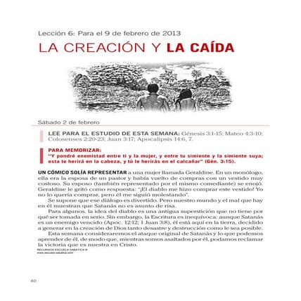 Leccion 06 - La creacion y la caidad