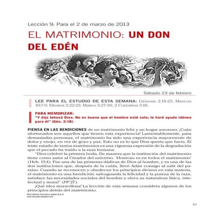 Leccion 09 - El matrimonio un don del eden
