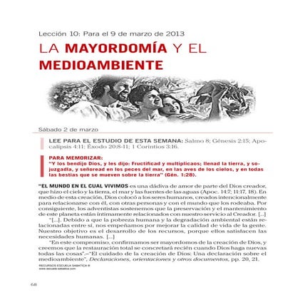 Leccion 10 -  La mayordomia y el mediambiente