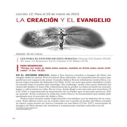 Leccion 12 - La creacion y el evangelio
