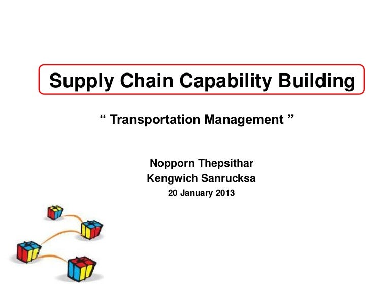Presentation 20130120 Supply Chain Capacity Building