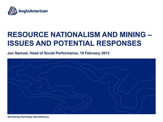 Anglo American: Resource Nationalism