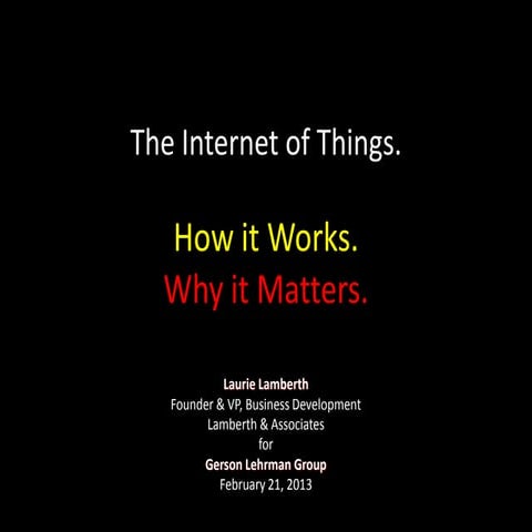 The Internet of Things. How it Works. Why it Matters.