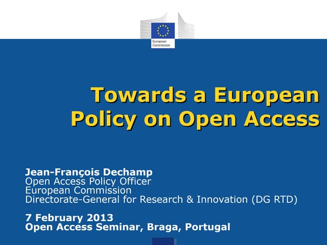 Open Access in the EU (Februry 2013)