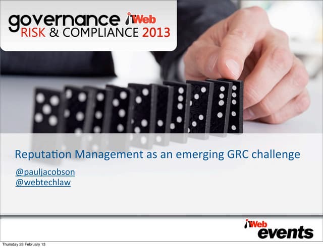 2013 03-06 ITWeb GRC presentation on reputation management