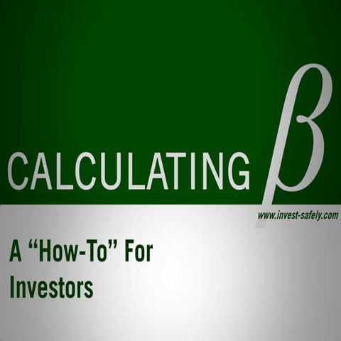 Calculating Beta for Stocks