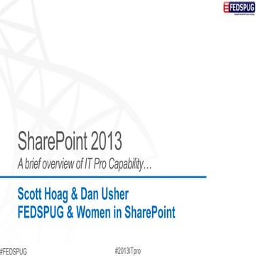 FEDSPUG - SharePoint 2013 - A Brief Capability Overview