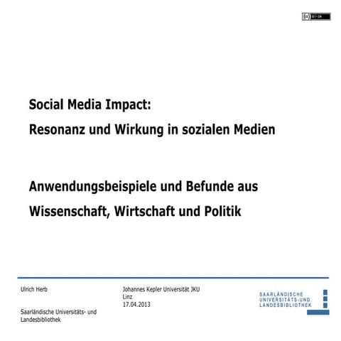 Social Media Impact: Resonanz und Wirkung in sozialen Medien. Anwendungsbeisp...