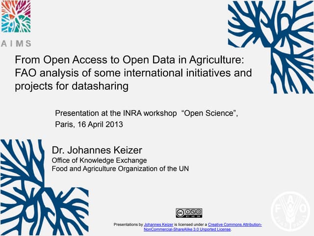 From Open Access to Open data, our initiatives