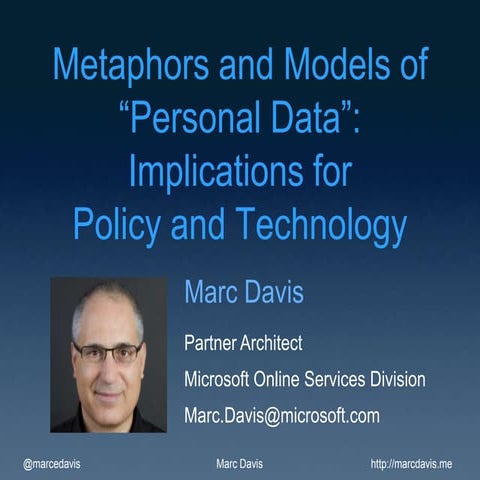 2013-05-09 Marc Davis on Metaphors and Models of Personal Data - Implications...