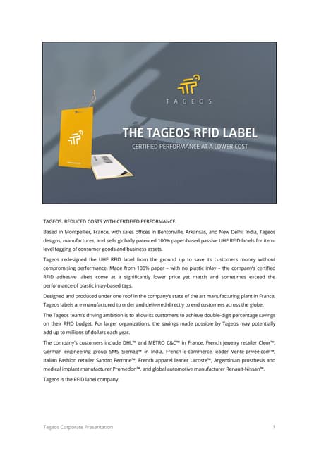 Tageos Case Study Healthcare - Promedon | PDF