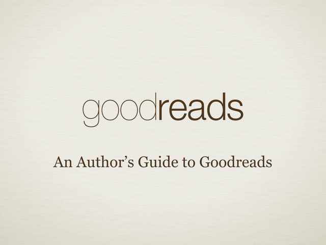 uPublishu 2013 Goodreads Presentation
