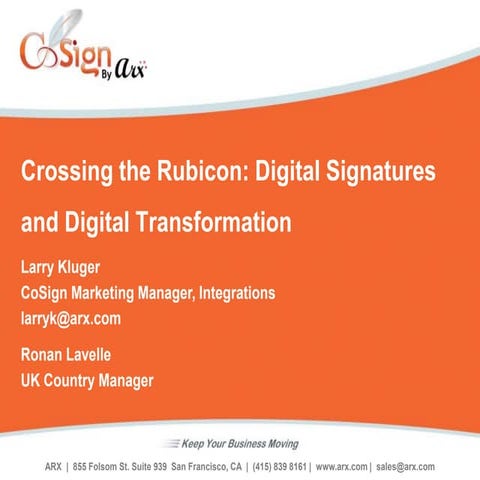 Crossing the Rubicon: Digital Signatures and Digital Transformation