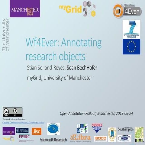 2013 06-24 Wf4Ever: Annotating research objects (PDF)
