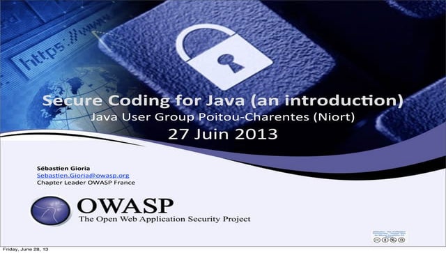 Secure Coding for Java - An Introduction