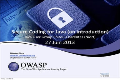 Secure Coding for Java - An Introduction