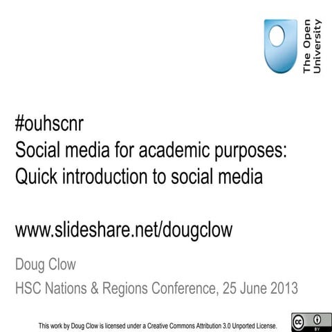 Quick Introduction to Social Media (blogs and Twitter)