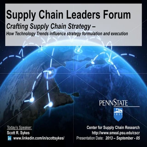 Crafting Supply Chain Strategy - Technology Considerations