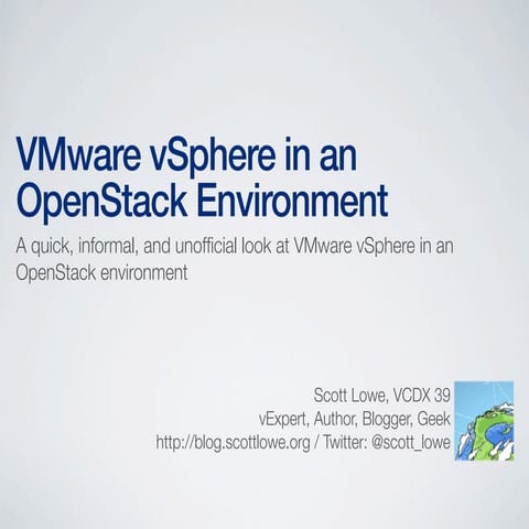VMware vSphere in an OpenStack Environment | PPT