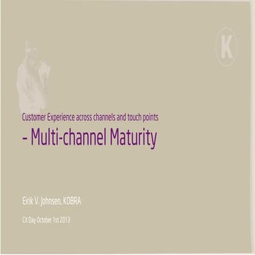 Customer Experience in Multichannel Context - Multi Channel Maturity