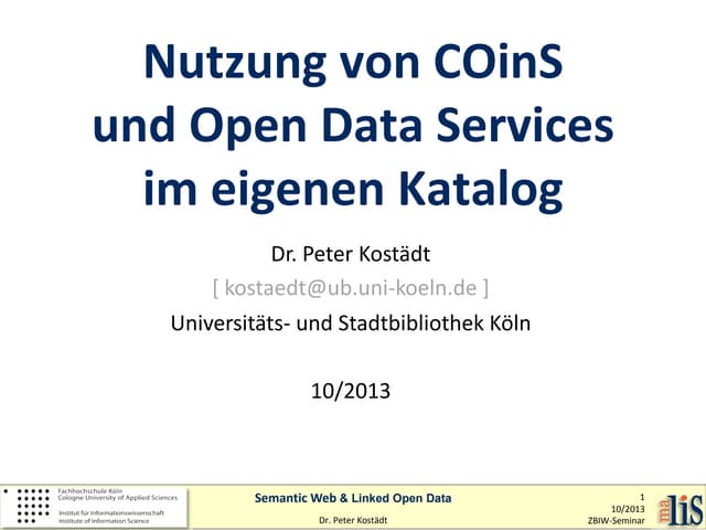 2013-10-10 Nutzung von COinS und Open Data Services im eigenen Katalog