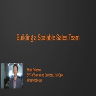 Building a Scalable Sales Team