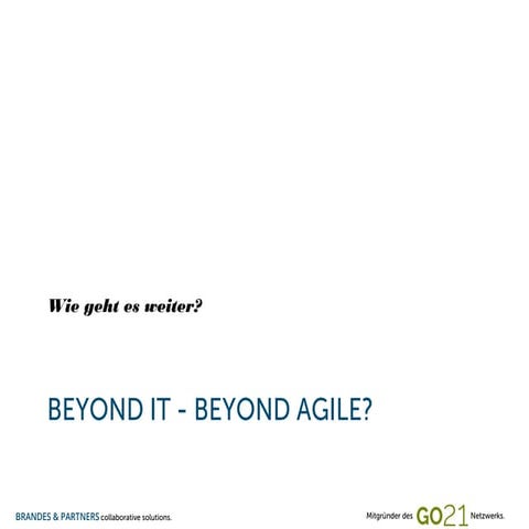 Keynote-Vortrag "Beyond Agile", Konferenz manage-agile, Okt 2013