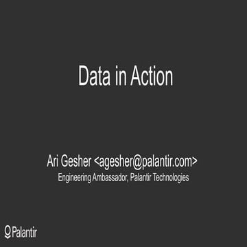 Startupfest 2013 - Data in Action - Ari Gesher