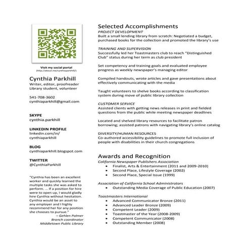 Cynthia Parkhill resume (May 2017)