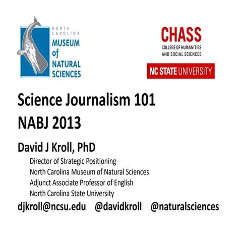 Science Journalism - Henrietta Lacks reporting - NABJ 2013 - David Kroll