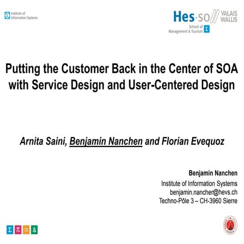 Putting the Customer Back in the Center of SOA with Service Design and User-C...