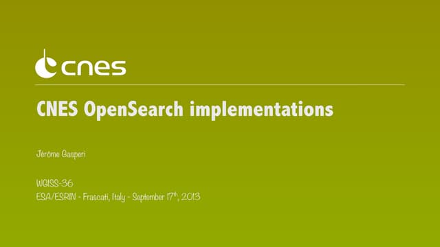 CNES OpenSearch implementations