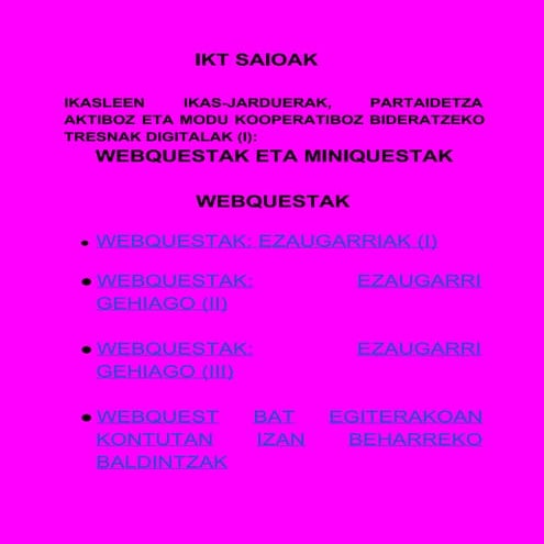 2013 14.IKT SAIOAK.WEBQUESTAK ETA MINIQUESTAK