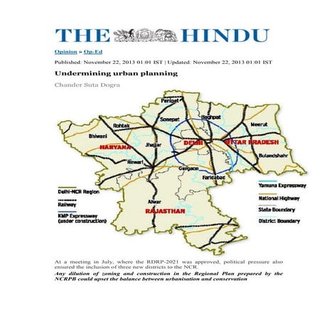 2013.11.22 undermining urban planning the hindu