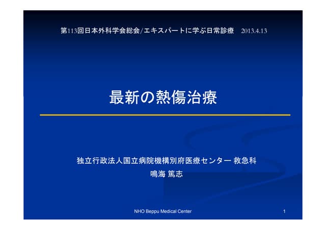 最新の熱傷治療2013 | PDF